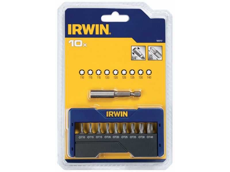 IRWIN Set de capete de biți 10 piese T/Suport de capete de biți