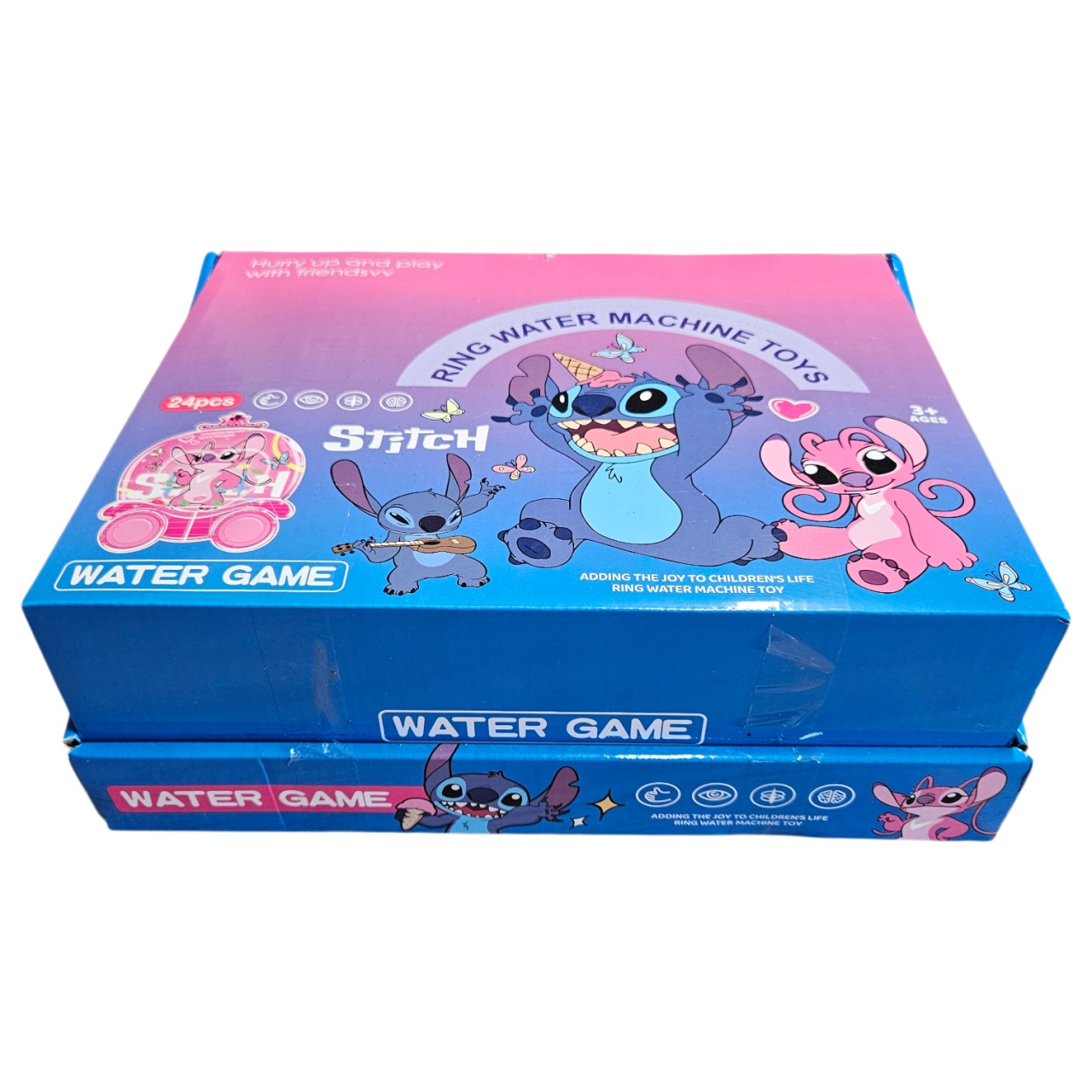 Joc cu Apă „Stitch” – Water Game cu Inele, Model Căruță, Roz