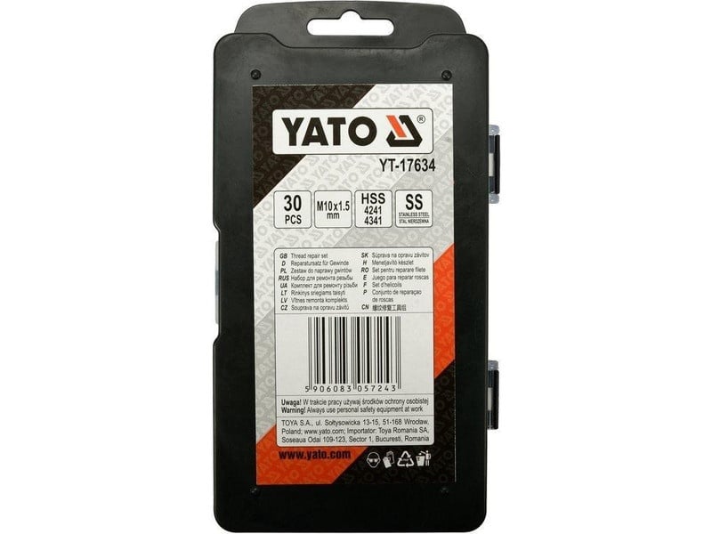 Kit de reparare a filetului YATO 30 bucăți M10 1,5 mm - 1 | YEO