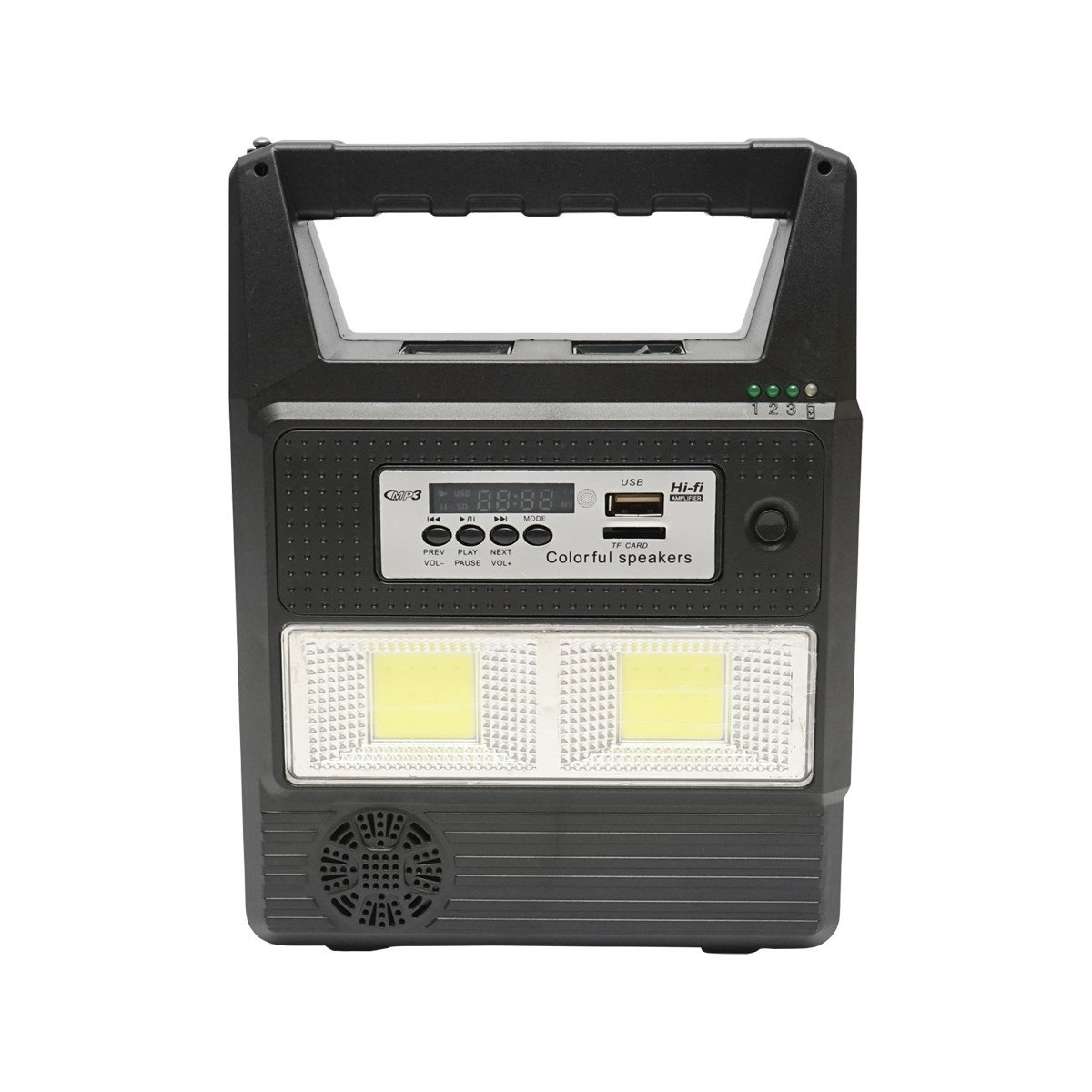 Kit iluminat portabil, LED, cu 3 becuri/proiector, radio FM, telecomanda panou solar si baterie 6V, 3 Ah, pentru pescuit, camping, GD-8216, Cod: DISLK28, Gdplus - 2 | YEO