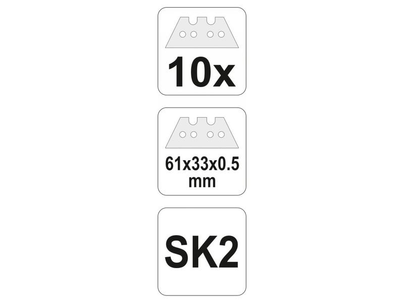 Lamă trapezoidală YATO (10 bucăți)