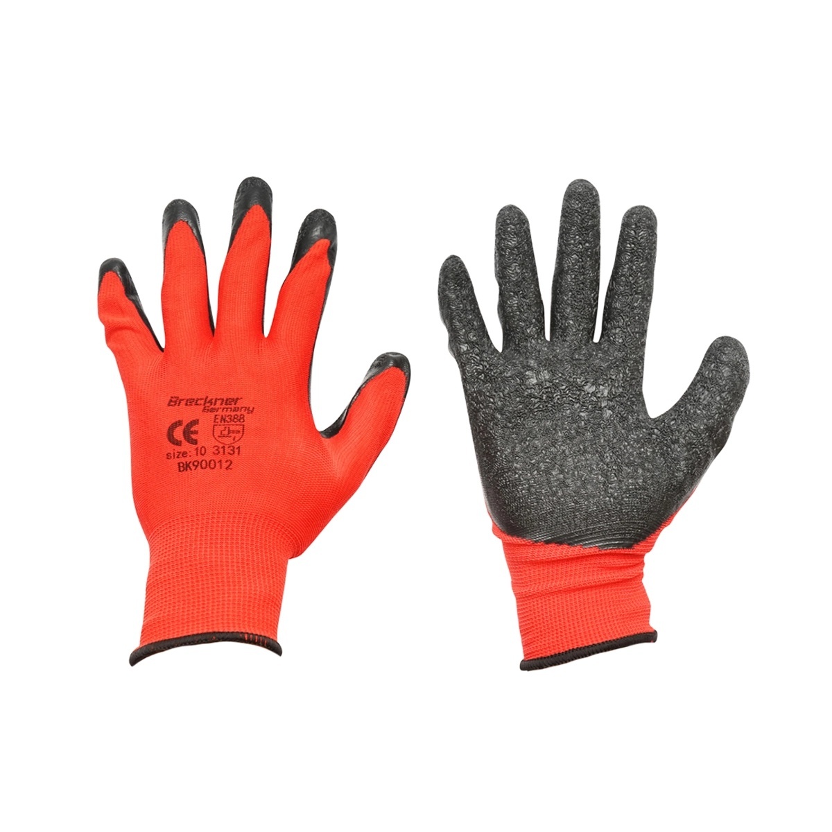 Manusi de lucru sintetice cauciucate negru-rosu marimea 10 Breckner Germany, BK90012
