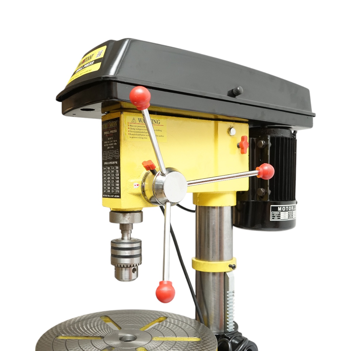 Masina de gaurit cu coloana 550W, 220V, 5 trepte, 16 viteze 180-2770 RPM, diametru max. gaurire 16mm , Cod: DISPT59, Marca: CROWNMAN