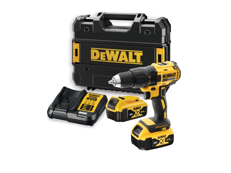 Mașină de găurit fără fir DEWALT 18 V (2 baterii 4.0 Ah + încărcător + TSTAK) DCD777M2T