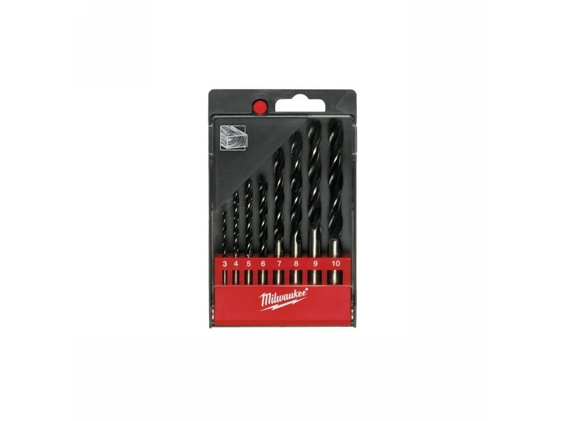 MILWAUKEE Set de burghie pentru lemn 8 piese (3-4-5-6-7-8-9-10 mm) în cutie de plastic