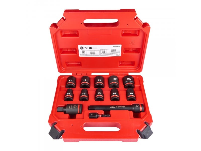 MILWAUKEE Set de prize pentru mașini 13 piese 1/2" 10-24 mm CrMo