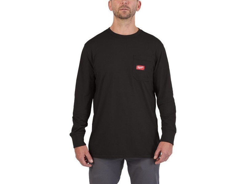 MILWAUKEE Tricou cu buzunare cu mânecă lungă negru WTLSBLII L