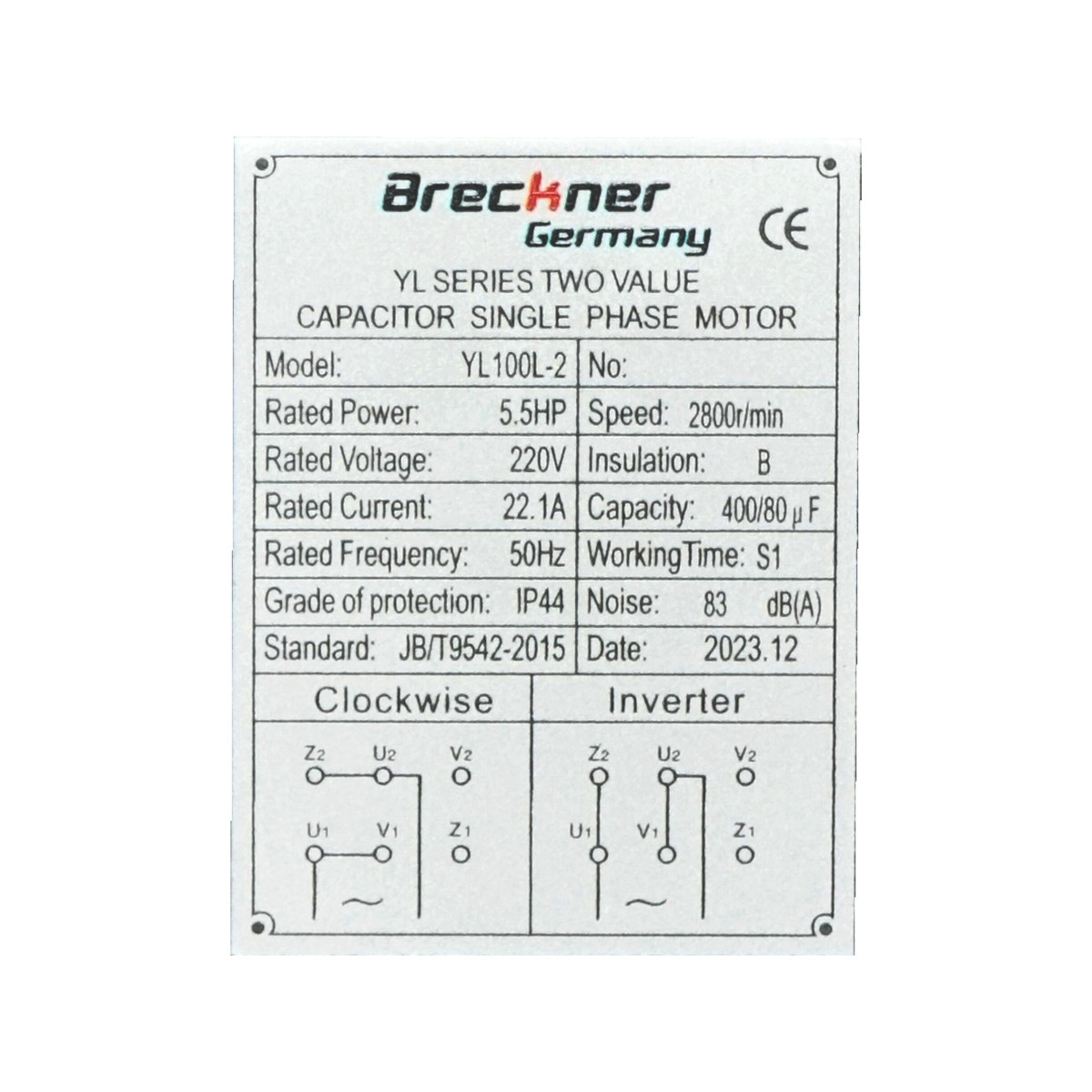 Motor electric monofazat 4KW, 220V cu bobinaj din cupru si carcasa de aluminiu IP440, Cod: 40TH196, Brand: THOR