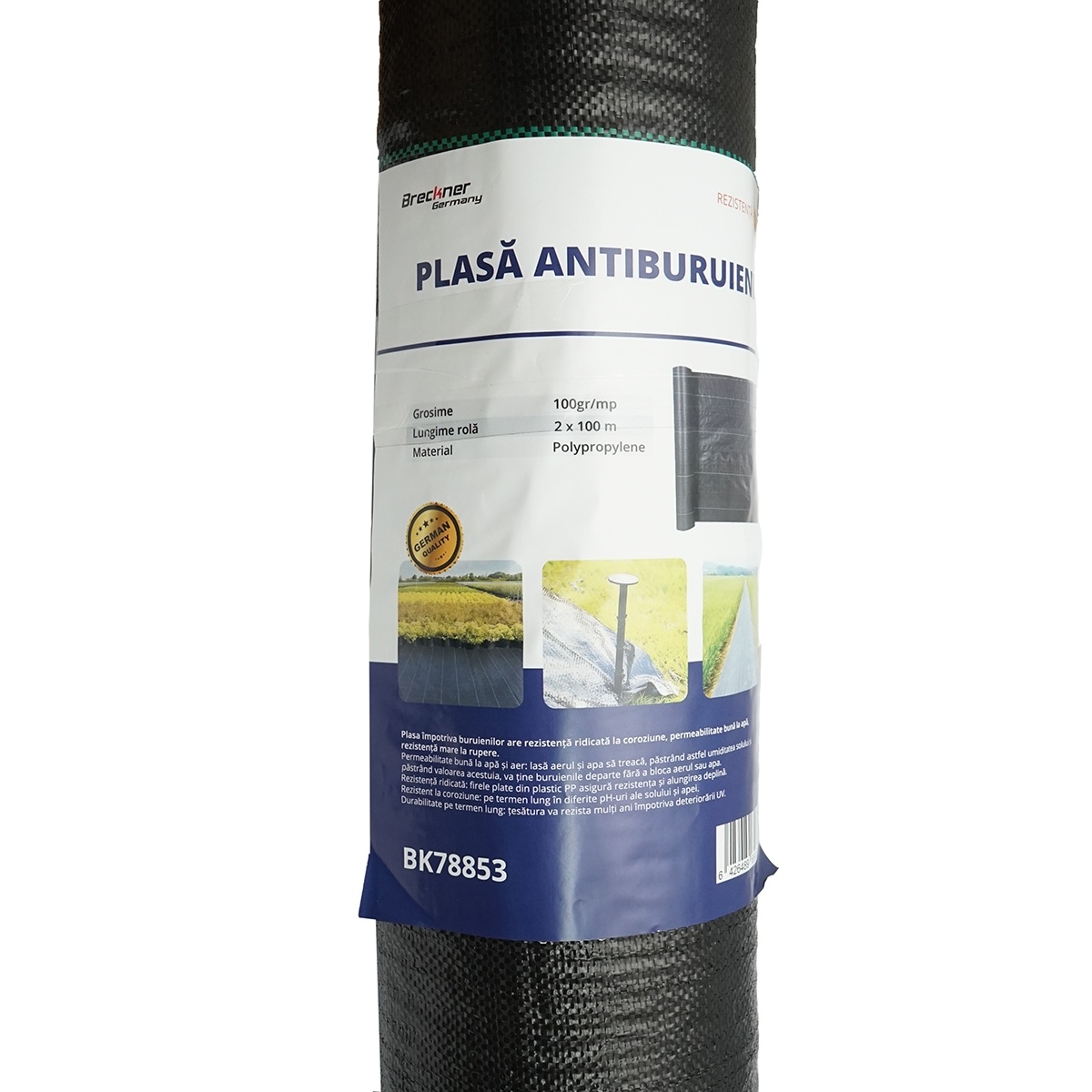 Plasa mulcire, anti buruieni 2x100m, 100gr/m2 neagra, permiabila , Cod: BK78853,Brand: BRECKNER GERMANY