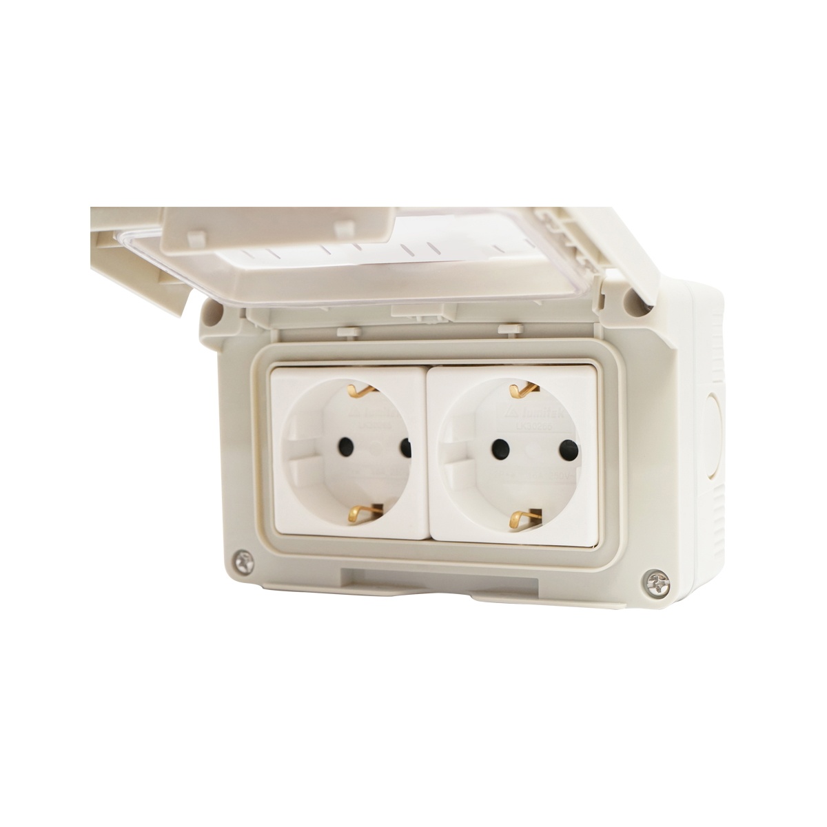 Priza schuko dubla aplicata PT IP55, 16A, 250V cu impamantare si protectie , Cod: BK69698, Marca: BRECKNER GERMANY - 2 | YEO