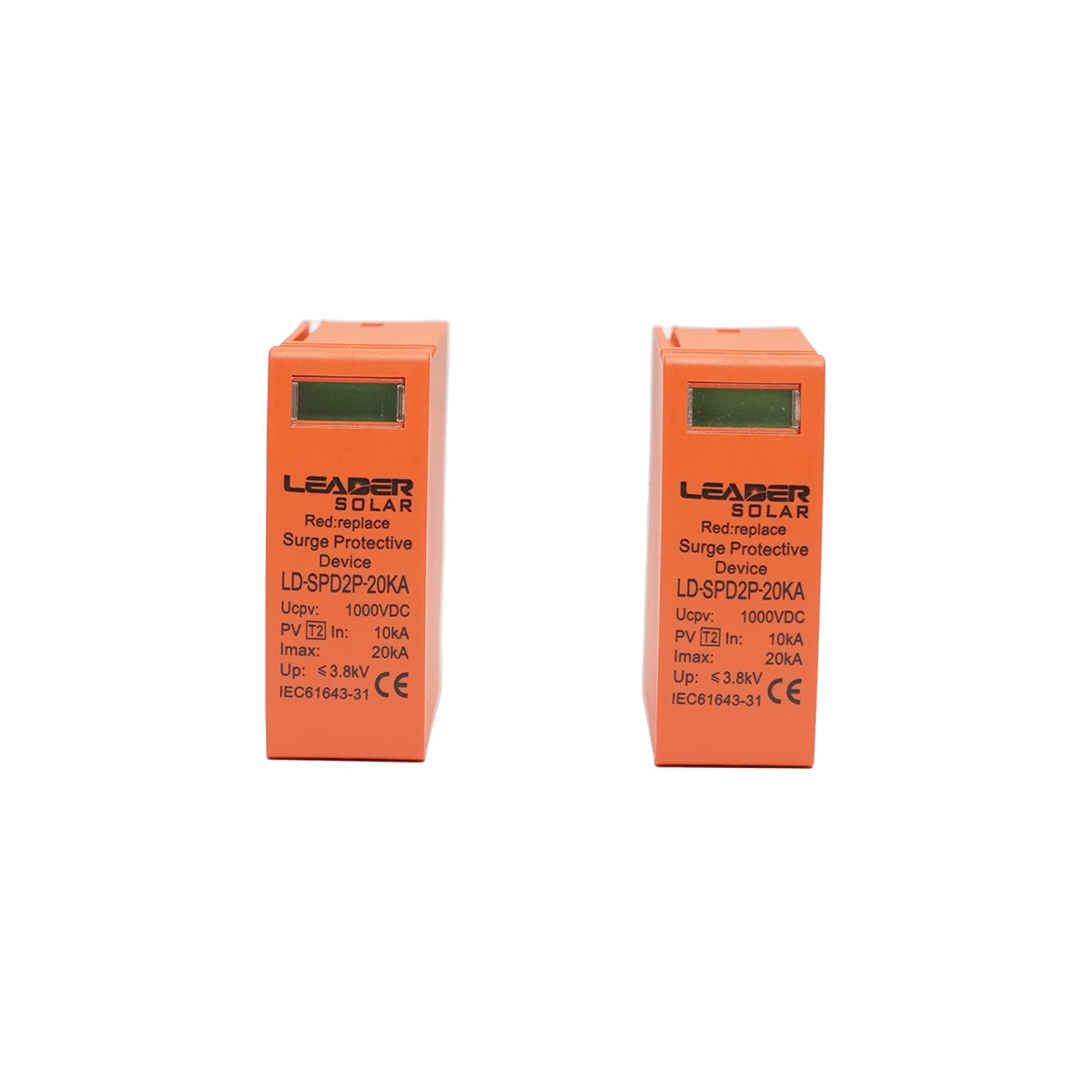 Set 2 cartuse pentru descarcator supratensiune DC SPD 2P-20KA 1000V, Cod: DISKP05, Brand: Leader