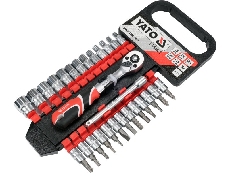 Set de prize YATO 28 piese 1/4" 4-13 mm CrV - 1 | YEO