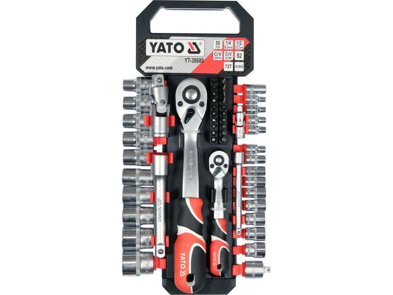 Set de prize YATO 51 piese 1/2", 1/4" CrV