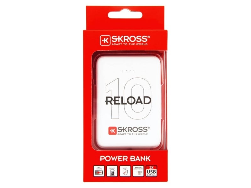 SKROSS Powerbank 10000 mAh cu cablu USB cu două ieșiri