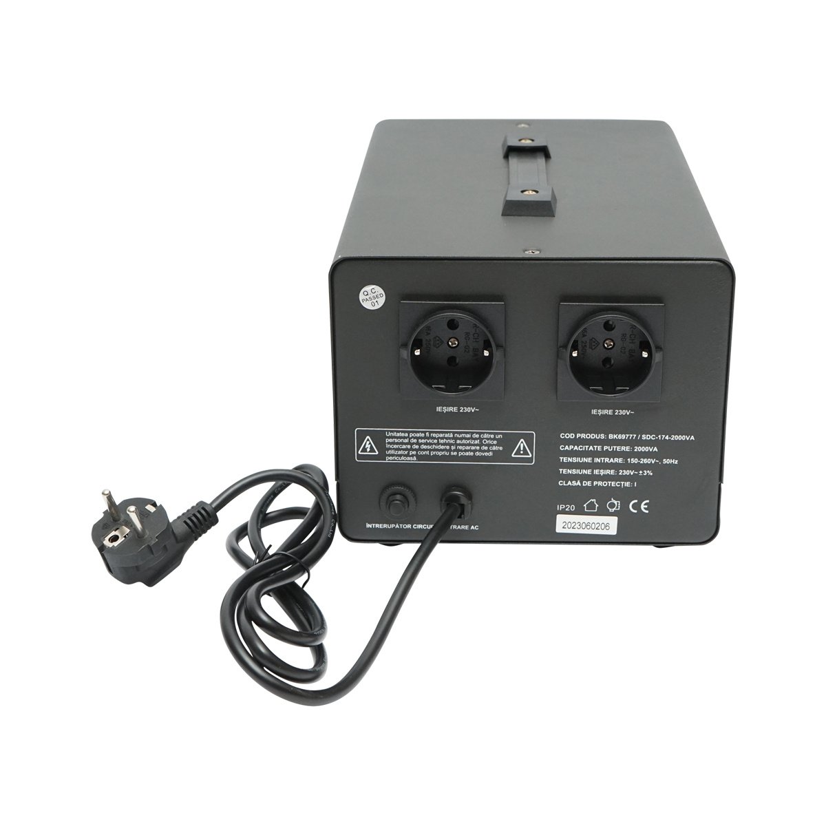 Stabilizator automat de tensiune 2000VA monofozic cu servomotor, Cod: BK69777,Brand: BRECKNER GERMANY - 2 | YEO