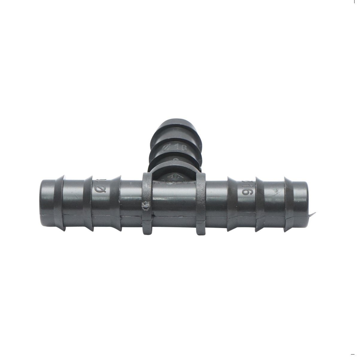 Teu, conector tub picurare, D16x16mm, pentru sisteme irigatii, Cod: DISLU77, Poelsan