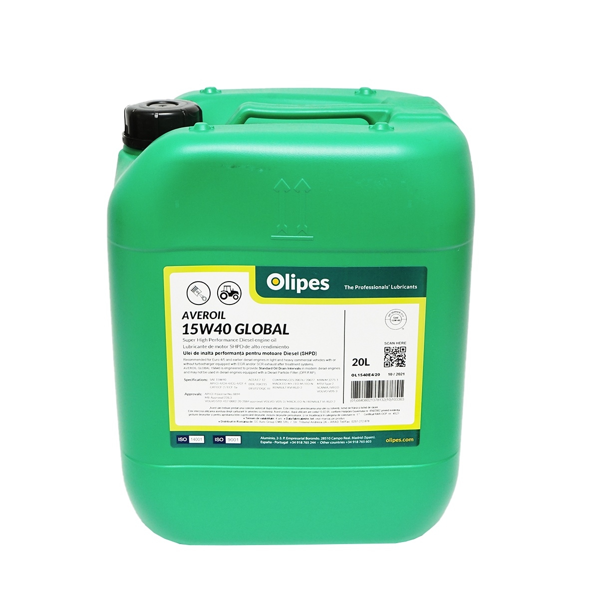 Ulei motor Olipes motor Averoil 15W40 Global 20L, Cod: OL1540E4/20, Brand: OLIPES