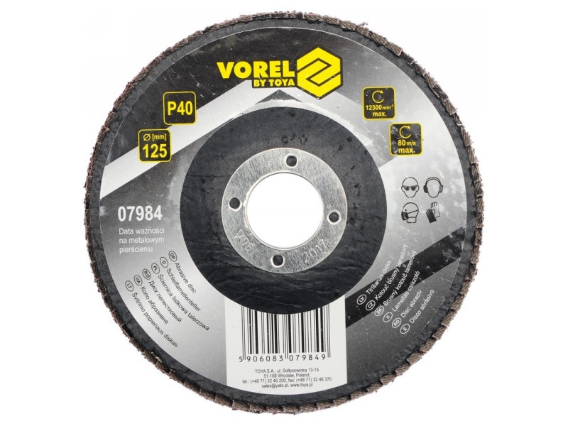 VOREL Discuri abrazive plate 125 x 22,2 mm / P40 - 1 | YEO