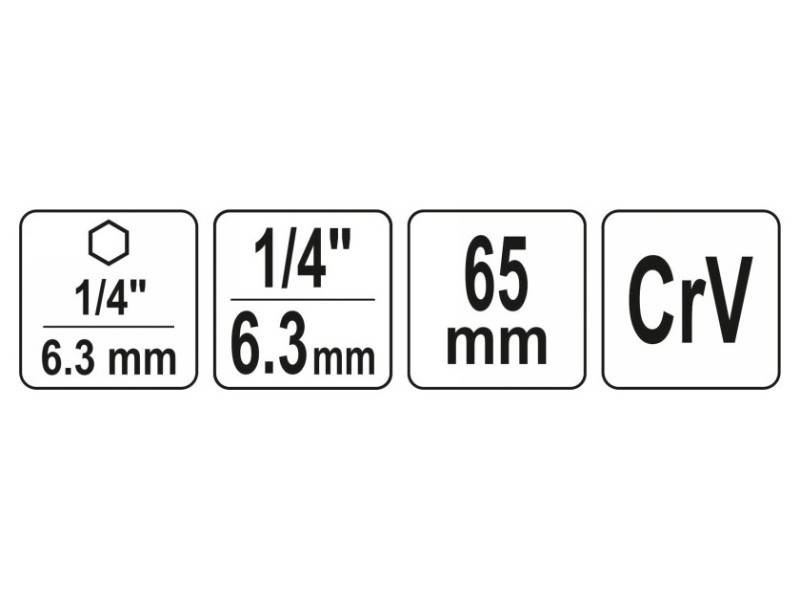 YATO Adaptor soclu 1/4" Hex -> 1/4" pătrat CrV - 3 | YEO