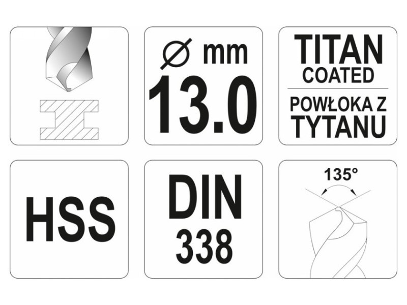 YATO Auger 13,0 x 151/101 mm HSS-TiN - 2 | YEO