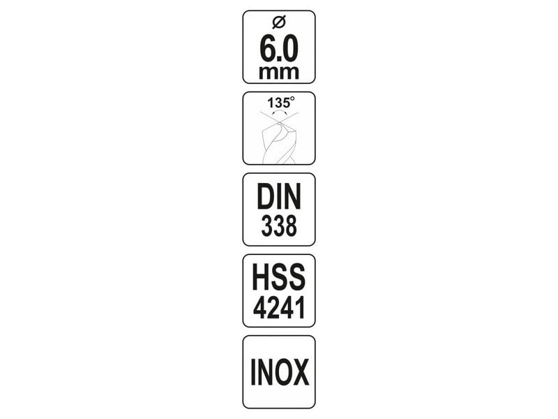 YATO Auger 6,0 x 93/56 mm inox HSS Premium