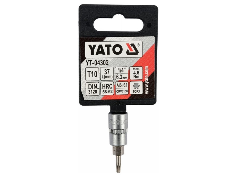 YATO Bit cheie tubulară Torx 1/4" T10 CrV - 2 | YEO