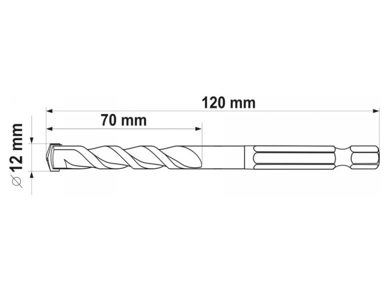 YATO Burghiu universal 12,0 x 120/70 mm suport bit - 4 | YEO