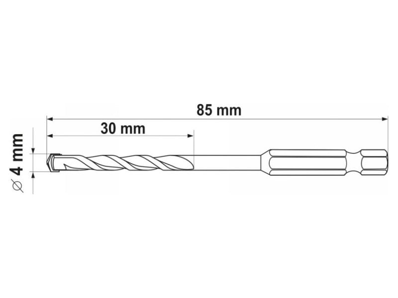 YATO Burghiu universal 4,0 x 85/30 mm suport bit