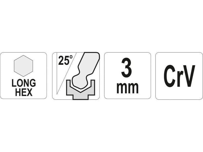 YATO Cheie Allen cu cap sferic 3,0 mm / 20 x 100 mm CrV - 1 | YEO