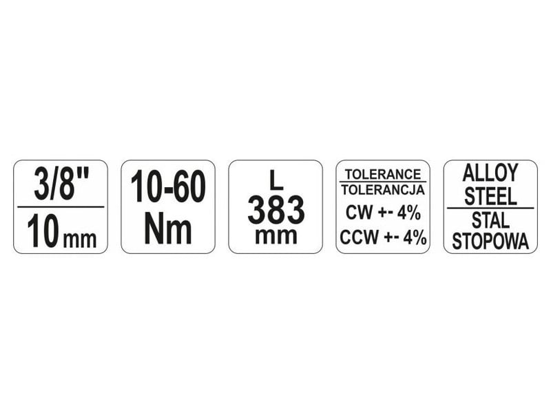 YATO Cheie dinamometrică 3/8" 10-60 Nm / 378-400 mm