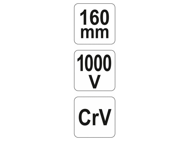 YATO Clește cu nas lung drept 160 mm până la 1000 V izolat CrV