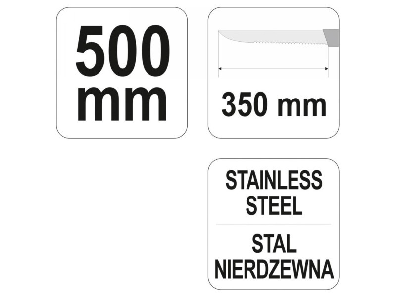 YATO Cuțit pentru tăiat vată de sticlă/piatră 500 mm inox