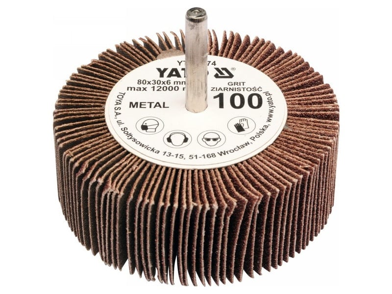 YATO Disc abraziv cu disc cu clapetă 80 x 30 x 6 mm / P100