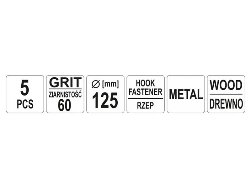 YATO Disc de fixare Velcro 125 mm / P60 (5 buc)