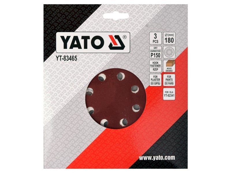 YATO Disc de fixare Velcro 180 mm / P150 (3 buc) - 2 | YEO