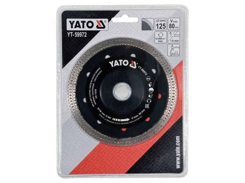 YATO Disc de tăiere diamantat 125 x 1,6 x 10 x 22,2 mm continuu - 1 | YEO