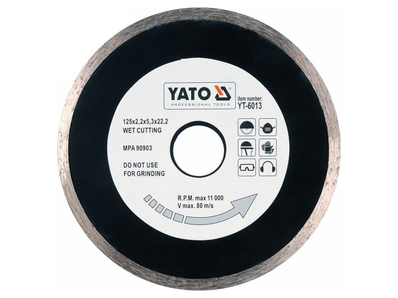 YATO Disc de tăiere diamantat 125 x 2,2 x 5,3 x 22,2 mm continuu