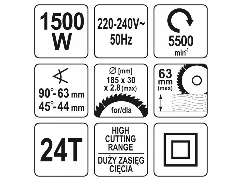 YATO Ferăstrău circular 185 mm 1500 W - 3 | YEO