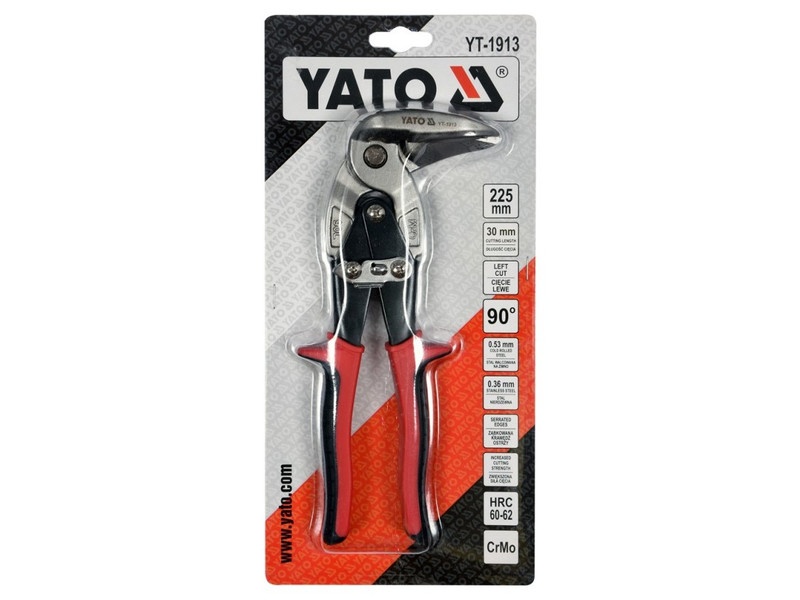 YATO Foarfece de tăiat plăci 225 mm stânga 90 grade CrMo - 1 | YEO