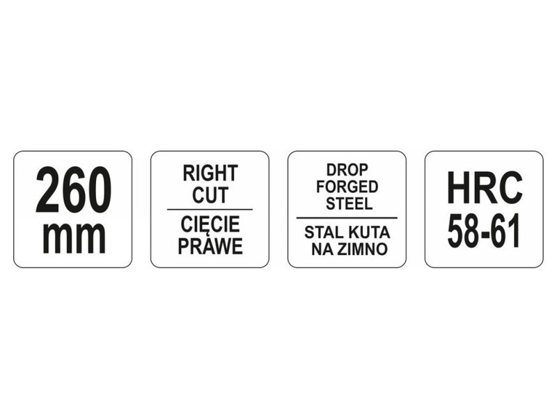 YATO Foarfece de tăiat plăci 260 mm dreapta CrMo - 2 | YEO