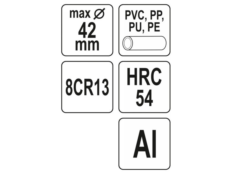 YATO Foarfece de tăiat țevi PVC 42 mm V-cut