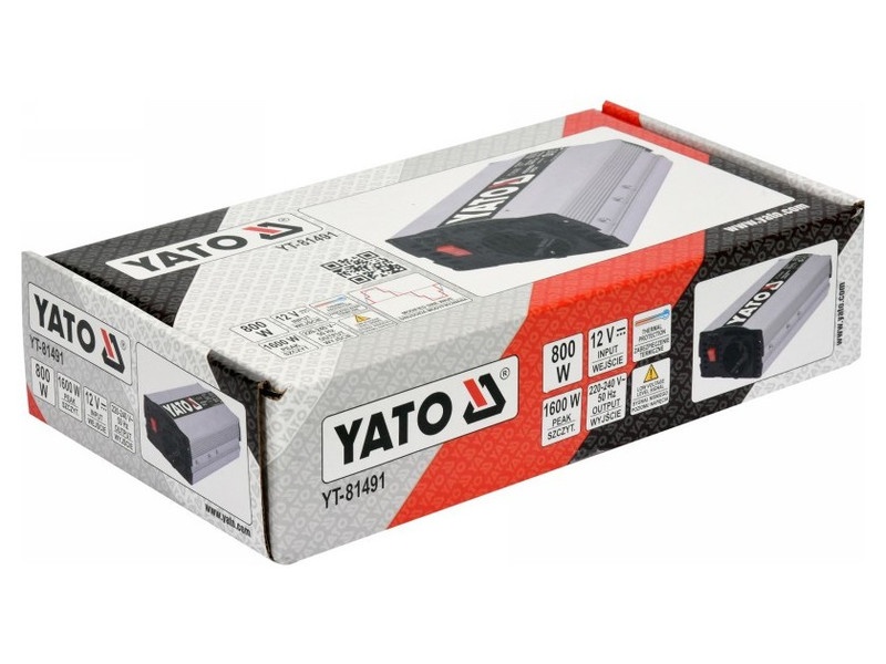 YATO Invertor adaptor de tensiune 12V->230V 800W - 4 | YEO