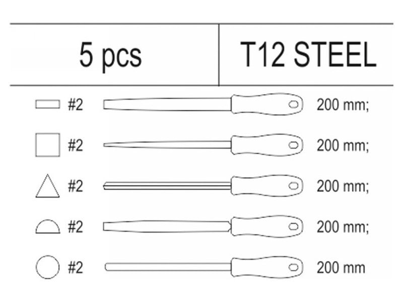 YATO Lock fișier set 5 piese (inserție sertar)