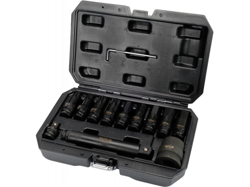 YATO Machine set de chei tubulare cu bit lung 12 piese Torx și Allen 1/2", 3/4" camion CrMo - 1 | YEO