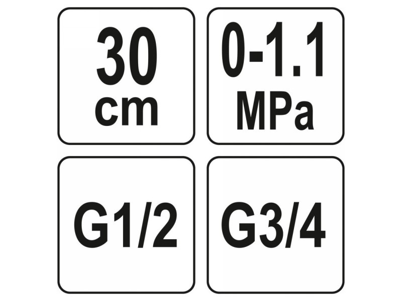 YATO Manometru de apă 1/2"-3/4" 0-1,1 Mpa