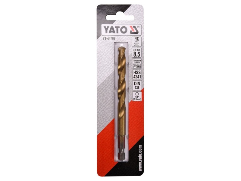 YATO Mașină de găurit 8,5 x 117/75 mm Suport de bit HSS-TiN - 1 | YEO