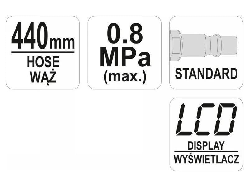 YATO Roată Suflantă Gun cu LCD manometru 1/4"