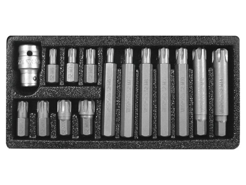 YATO Set de biți 15 piese RIBE M6-M14 L=30 mm 1/2"