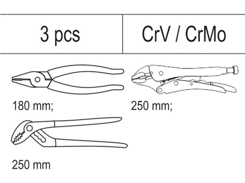 YATO Set de clești 3 piese (inserție în sertar) - 1 | YEO
