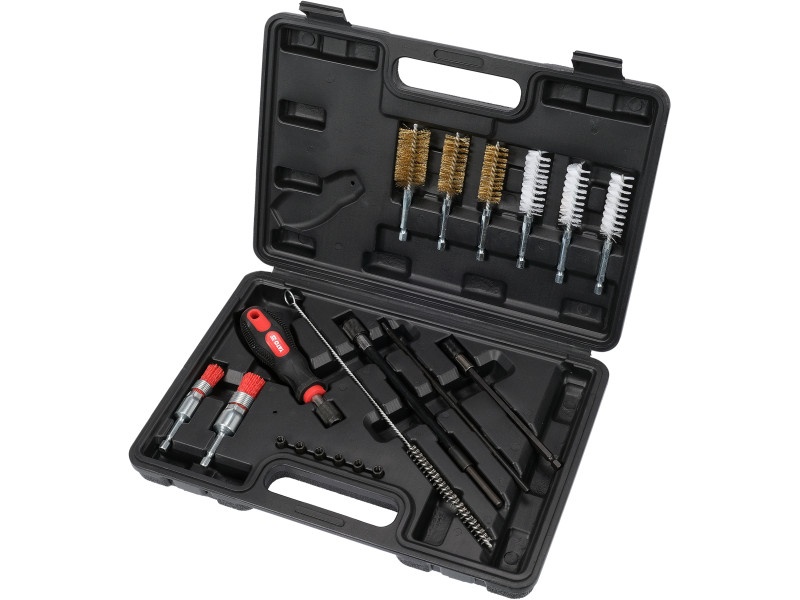 YATO Set de curățare a supapei de injecție 19 bucăți 1/4" inox, plastic, cupru perii - 1 | YEO